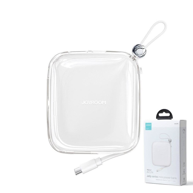 Powerbank 10000mAh Jelly Series 22,5W su USB-C kabeliu balta