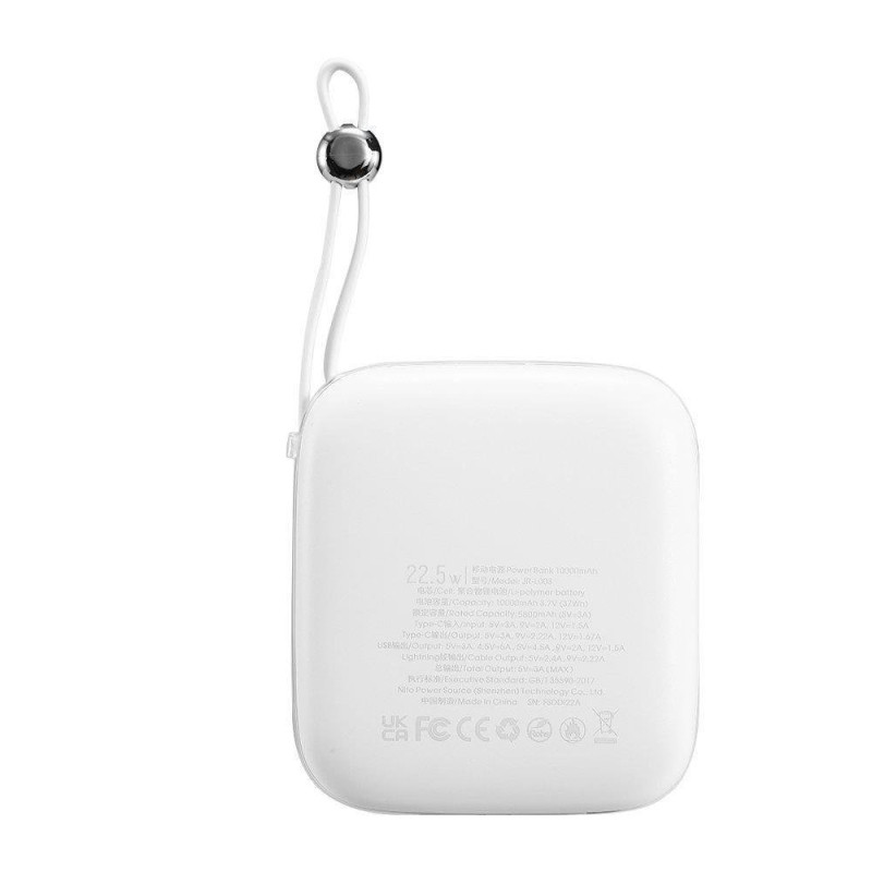 Powerbank 10000mAh Jelly Series 22,5W iPhone Lightning kabelis baltas