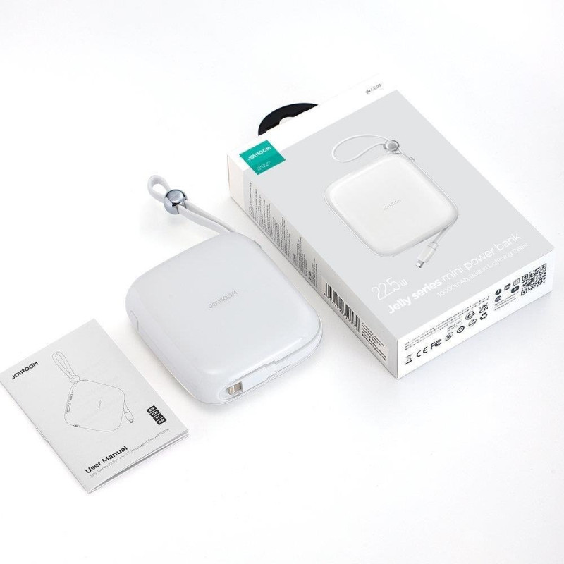Powerbank 10000mAh Jelly Series 22,5W iPhone Lightning kabelis baltas