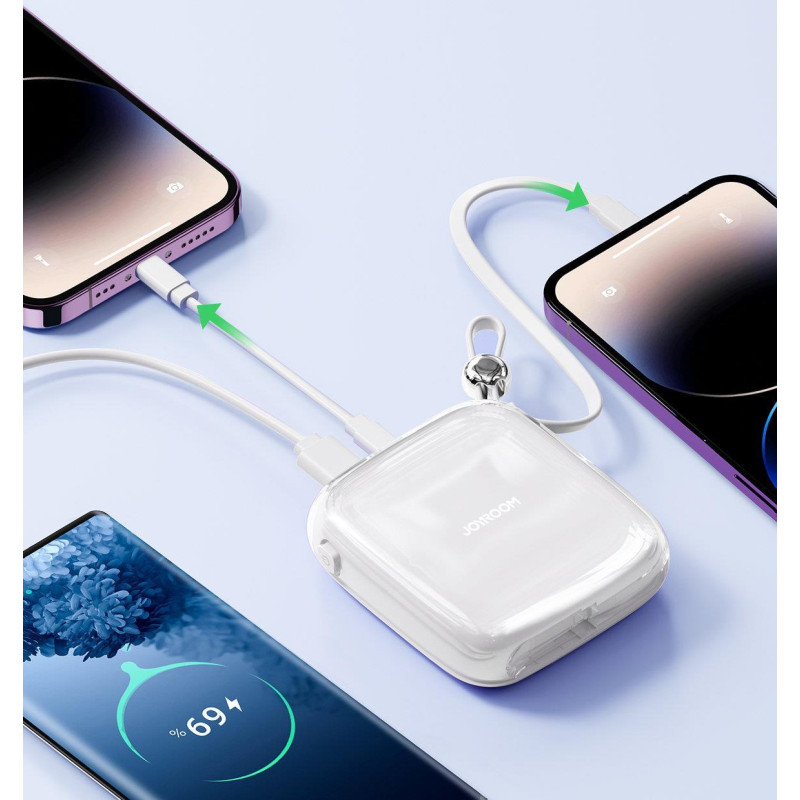 Powerbank 10000mAh Jelly Series 22,5W iPhone Lightning kabelis baltas