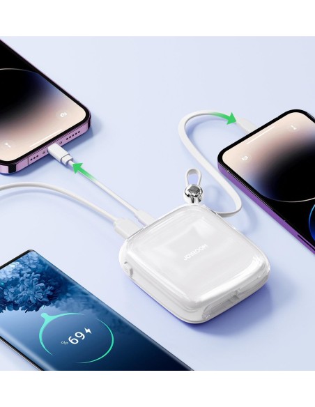 Powerbank 10000mAh Jelly Series 22,5W iPhone Lightning kabelis baltas Powerbank 10000mAh Jelly Series 22,5W iPhone Lightning kabelis baltas