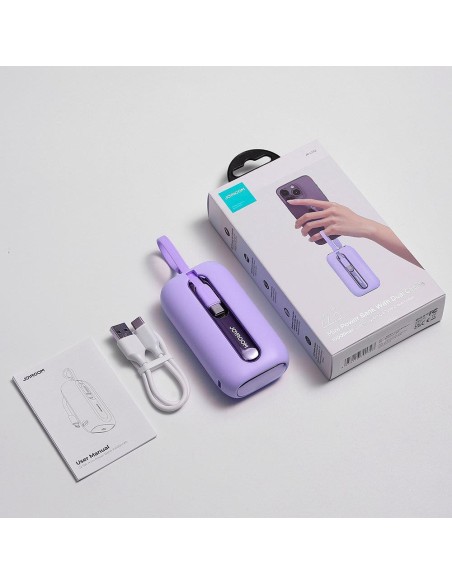 „Powerbank Colorful Series“ 10 000 mAh 22,5 W USB-C ir „iPhone Lightning“ laidai violetiniai „Powerbank Colorful Series“ 10 000 mAh 22,5 W USB-C ir „iPhone Lightning“ laidai violetiniai