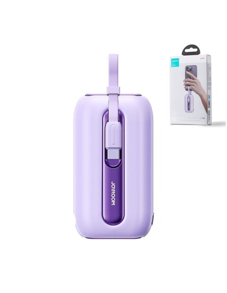 „Powerbank Colorful Series“ 10 000 mAh 22,5 W USB-C ir „iPhone Lightning“ laidai violetiniai „Powerbank Colorful Series“ 10 000 mAh 22,5 W USB-C ir „iPhone Lightning“ laidai violetiniai