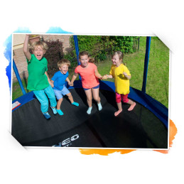 Sodo batutas 15 pėdų / 465 cm su išoriniu tinkleliu ir kopėčiomis Neo-Sport