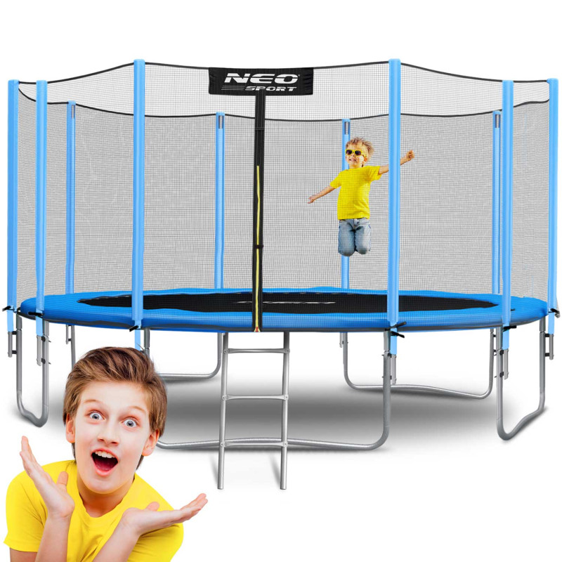 Sodo batutas 15 pėdų / 465 cm su išoriniu tinkleliu ir kopėčiomis Neo-Sport Sodo batutas 15 pėdų / 465 cm su išoriniu tinkleliu ir kopėčiomis Neo-Sport