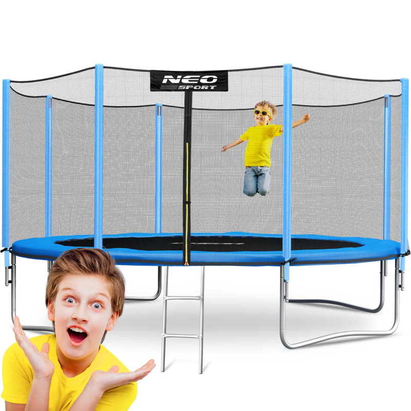 Sodo batutas 12 pėdų / 374 cm su išoriniu tinkleliu ir kopėčiomis Neo-Sport