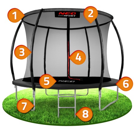Sodo batutas profiliuotas 10 pėdų / 312 cm su Neo-Sport vidiniu tinkleliu Sodo batutas profiliuotas 10 pėdų / 312 cm su Neo-Sport vidiniu tinkleliu