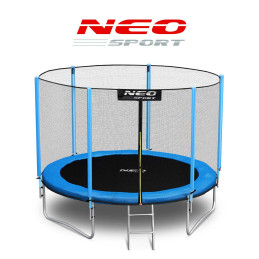 Sodo batutas 8 pėdų / 252 cm su išoriniu tinklu ir Neo-Sport kopėčiomis