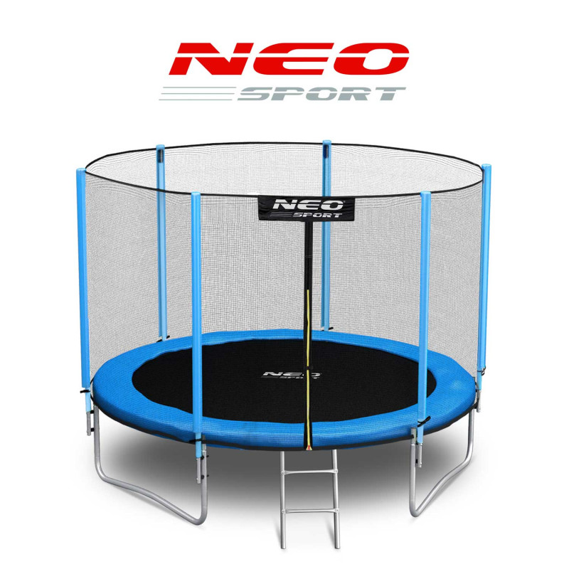 Sodo batutas 8 pėdų / 252 cm su išoriniu tinklu ir Neo-Sport kopėčiomis