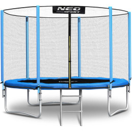 Sodo batutas 8 pėdų / 252 cm su išoriniu tinklu ir Neo-Sport kopėčiomis