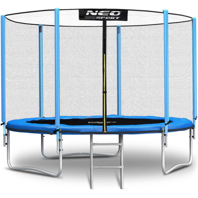 Sodo batutas 8 pėdų / 252 cm su išoriniu tinklu ir Neo-Sport kopėčiomis