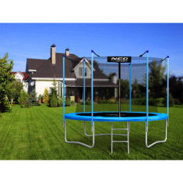 Sodo batutas 8 pėdų / 252 cm su vidiniu tinklu ir Neo-Sport kopėčiomis