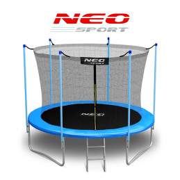 Sodo batutas 8 pėdų / 252 cm su vidiniu tinklu ir Neo-Sport kopėčiomis
