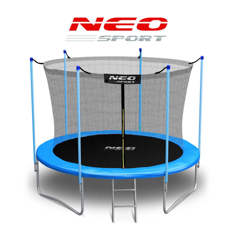 Sodo batutas 8 pėdų / 252 cm su vidiniu tinklu ir Neo-Sport kopėčiomis