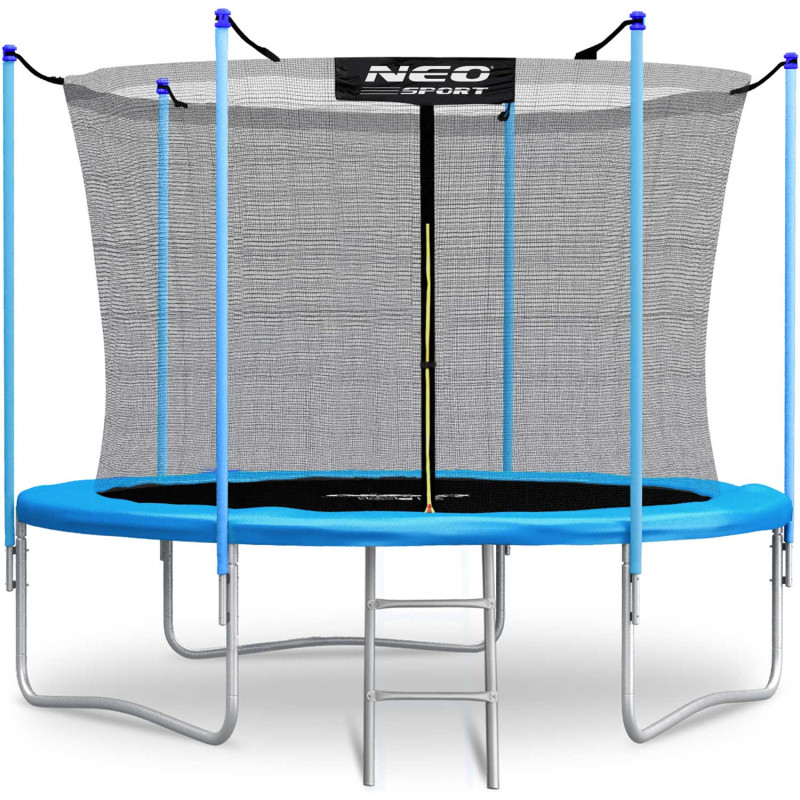 Sodo batutas 8 pėdų / 252 cm su vidiniu tinklu ir Neo-Sport kopėčiomis