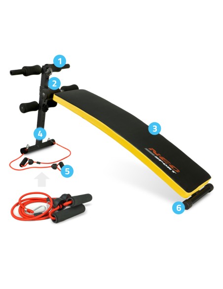 Nuožulnus suoliukas pratimams su plėtikliais Neo-Sport NS-08G Nuožulnus suoliukas pratimams su plėtikliais Neo-Sport NS-08G