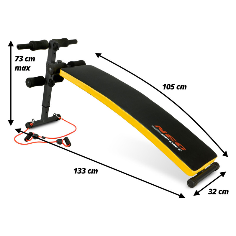 Nuožulnus suoliukas pratimams su plėtikliais Neo-Sport NS-08G
