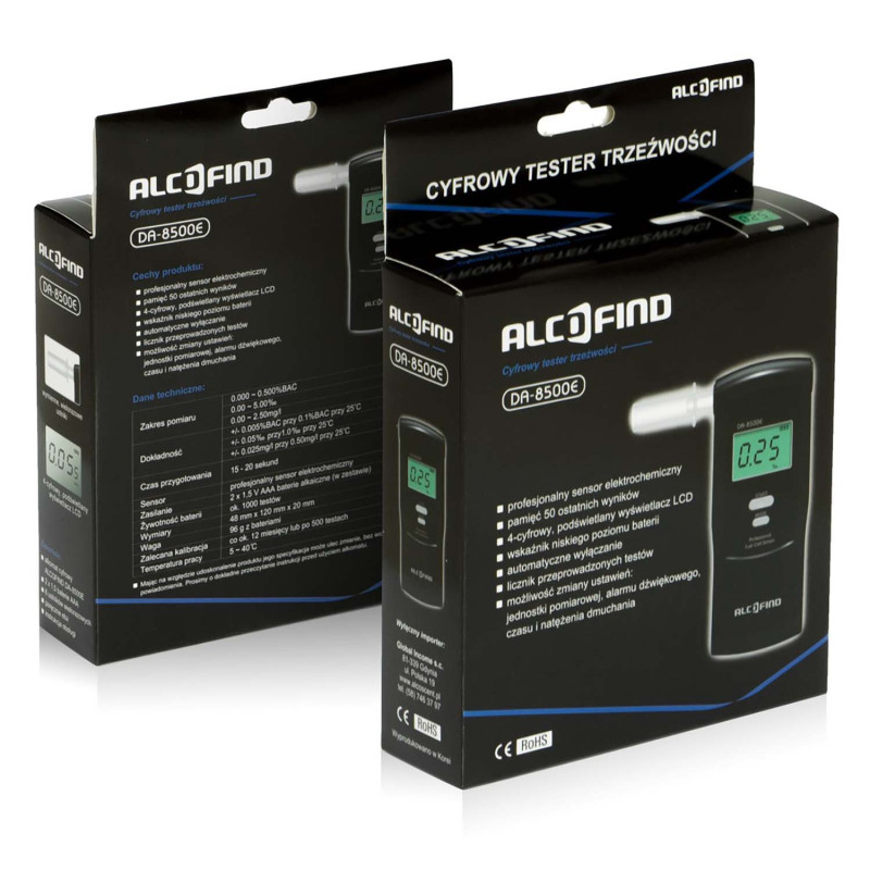 Elektrocheminis alkotesteris DA 8500E + kandikliai