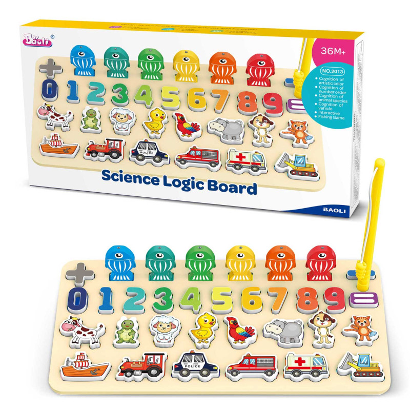 Ricokids 781400 numerių, gyvūnų ir transporto priemonių mokomoji lenta