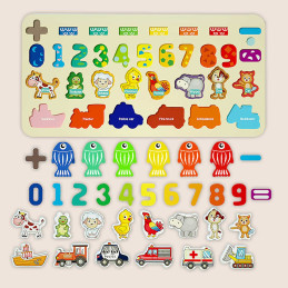 Ricokids 781400 numerių, gyvūnų ir transporto priemonių mokomoji lenta