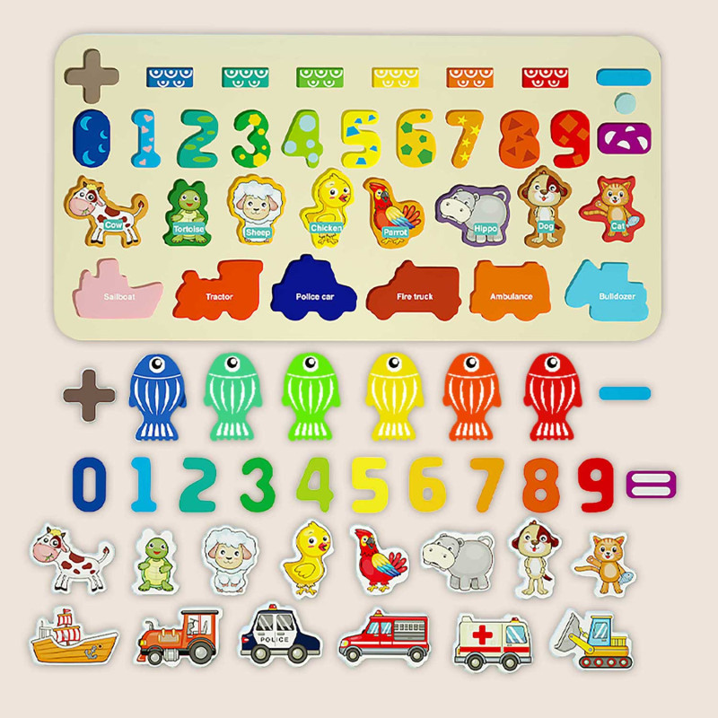 Ricokids 781400 numerių, gyvūnų ir transporto priemonių mokomoji lenta