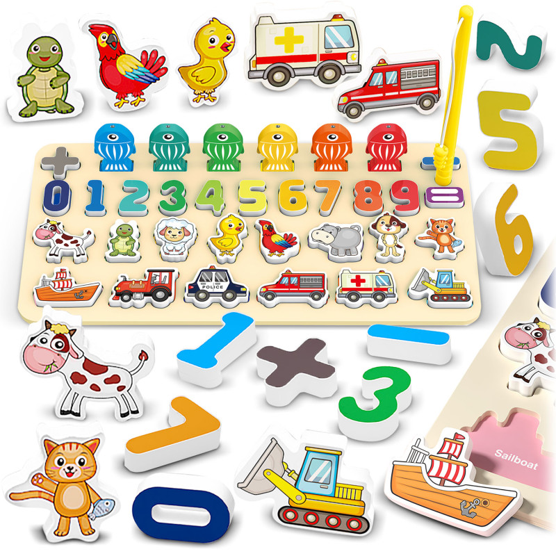 Ricokids 781400 numerių, gyvūnų ir transporto priemonių mokomoji lenta
