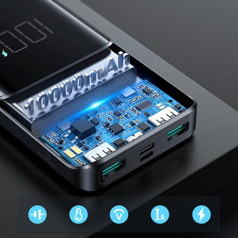 Maitinimo blokas 15W 10000mAh PD QC3.0 AFC juodas
