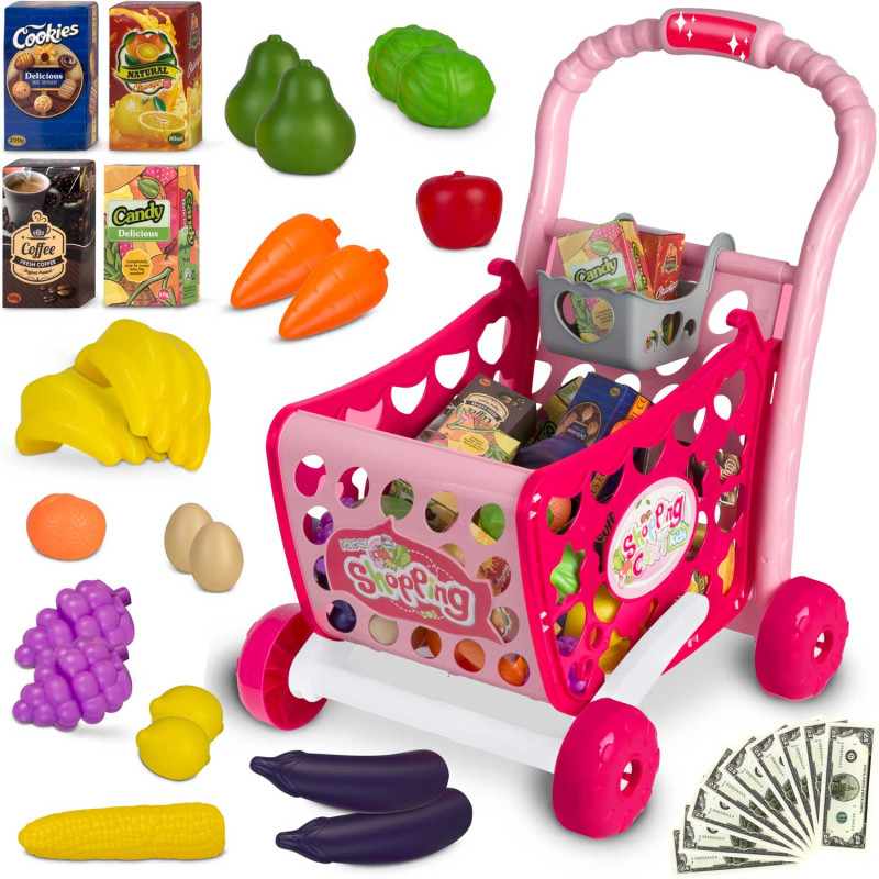 Ricokids 773401 pirkinių vežimėlis rožinis
