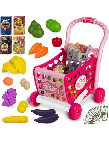Ricokids 773401 pirkinių vežimėlis rožinis Ricokids 773401 pirkinių vežimėlis rožinis