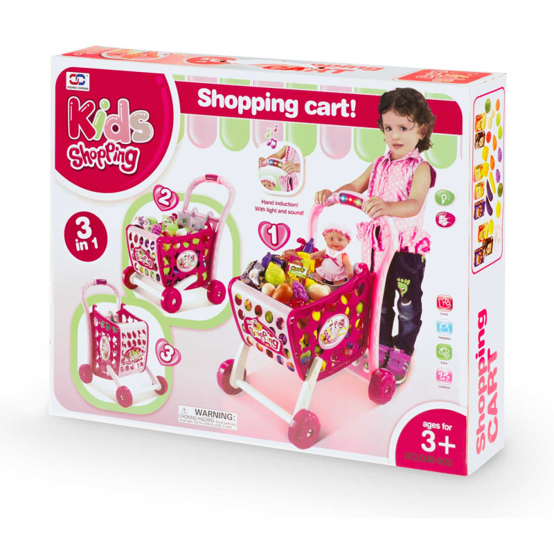 Ricokids 773401 pirkinių vežimėlis rožinis