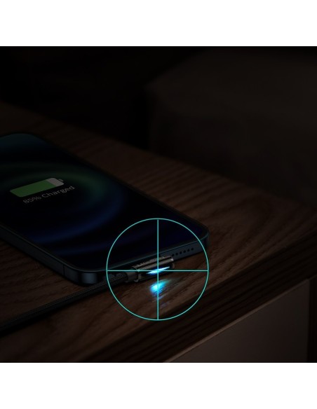 Legendinis kampuotas nailoninis kabelis USB laidas Iphone Lightning žaidėjams 2.4A 2m juodas Legendinis kampuotas nailoninis kabelis USB laidas Iphone Lightning žaidėjams 2.4A 2m juodas