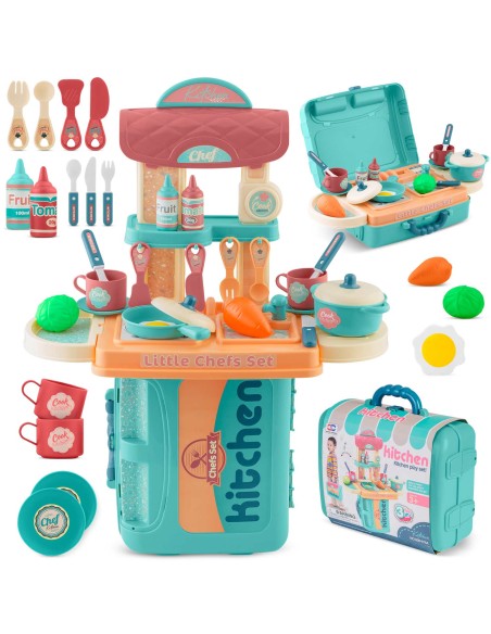 Ricokids vaikiška virtuvė su lagaminu 772901 Ricokids vaikiška virtuvė su lagaminu 772901
