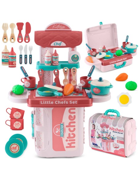 Ricokids vaikiška virtuvė su lagaminu 772900 Ricokids vaikiška virtuvė su lagaminu 772900
