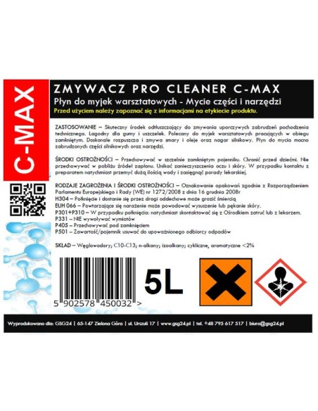 Skystas PRO CLEANER C-MAX 5L dirbtuvių plovimo detalių ir įrankių valiklis Skystas PRO CLEANER C-MAX 5L dirbtuvių plovimo detalių ir įrankių valiklis