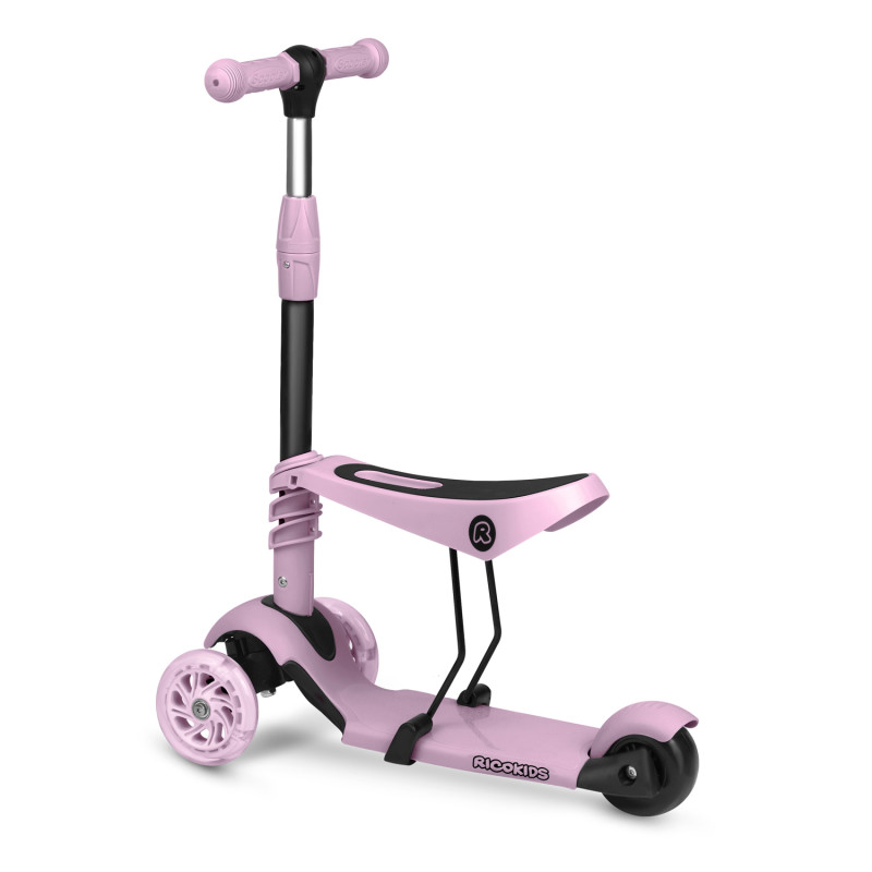 Triratis paspirtukas Ricokids Cubi - rožinis