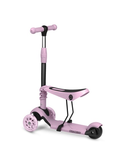 Triratis paspirtukas Ricokids Cubi - rožinis Triratis paspirtukas Ricokids Cubi - rožinis