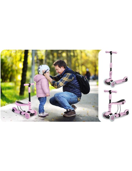Triratis paspirtukas Ricokids Cubi - rožinis Triratis paspirtukas Ricokids Cubi - rožinis