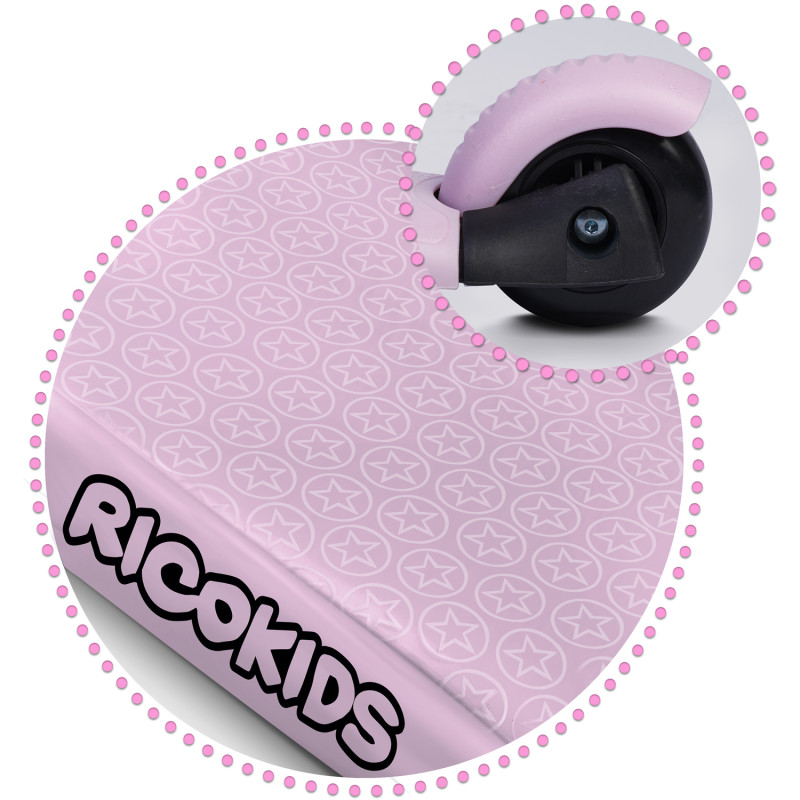Triratis paspirtukas Ricokids Cubi - rožinis