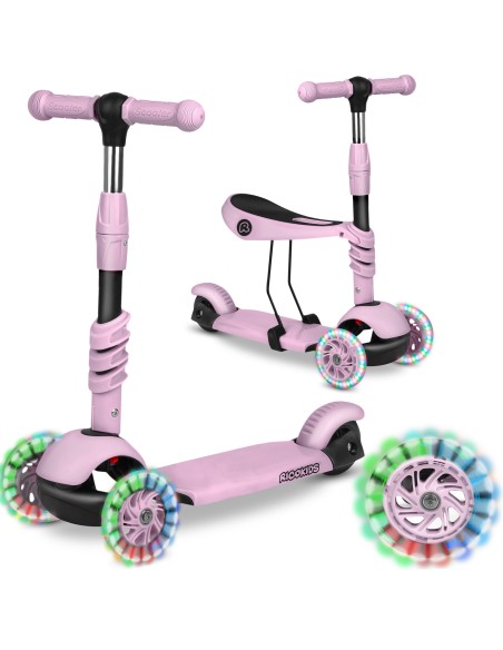Triratis paspirtukas Ricokids Cubi - rožinis Triratis paspirtukas Ricokids Cubi - rožinis