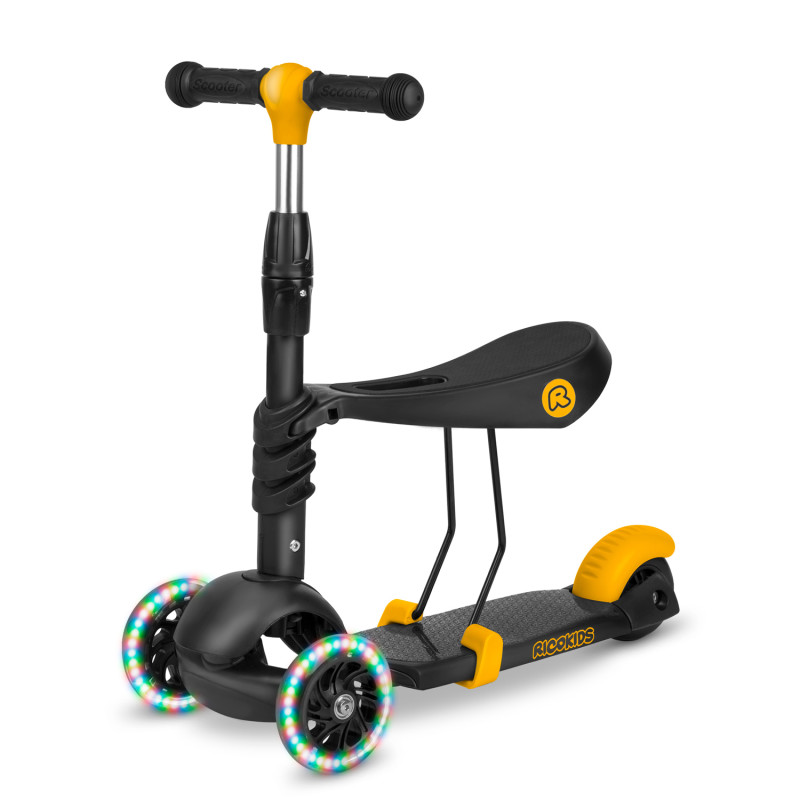 Ricokids Cubi triratis paspirtukas - juodos ir oranžinės spalvos