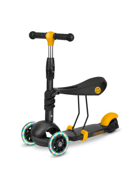 Ricokids Cubi triratis paspirtukas - juodos ir oranžinės spalvos Ricokids Cubi triratis paspirtukas - juodos ir oranžinės spalvos