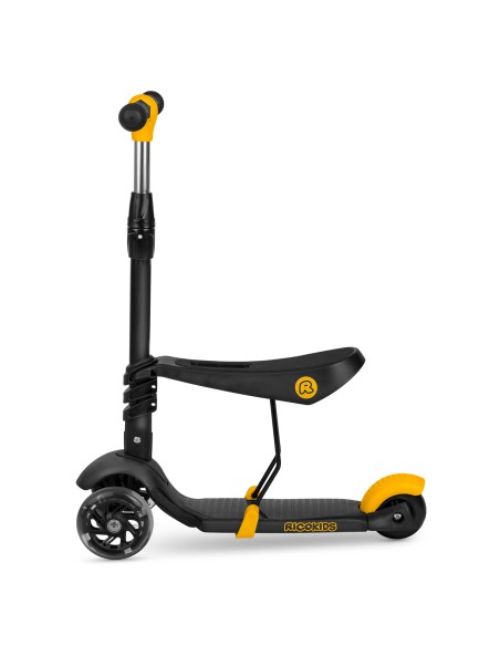 Ricokids Cubi triratis paspirtukas - juodos ir oranžinės spalvos Ricokids Cubi triratis paspirtukas - juodos ir oranžinės spalvos