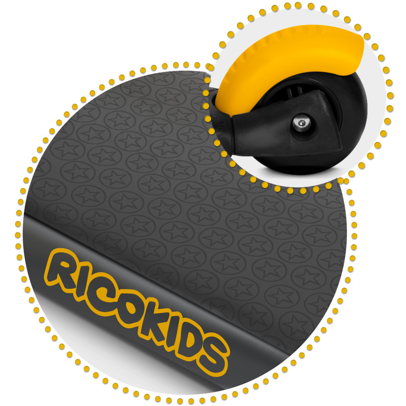 Ricokids Cubi triratis paspirtukas - juodos ir oranžinės spalvos