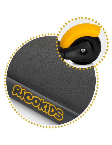 Ricokids Cubi triratis paspirtukas - juodos ir oranžinės spalvos Ricokids Cubi triratis paspirtukas - juodos ir oranžinės spalvos