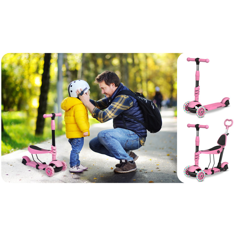 Triratis paspirtukas Ricokids Todi - rožinis