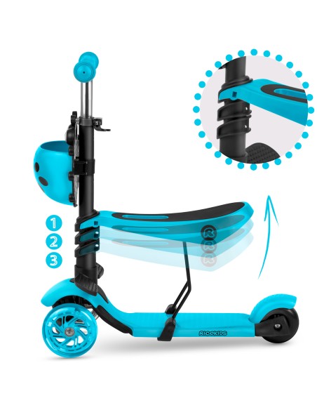 Triratis paspirtukas Ricokids Buggy - turkis Triratis paspirtukas Ricokids Buggy - turkis