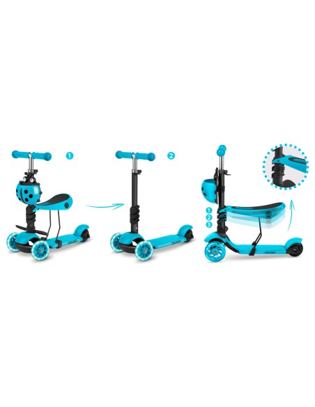 Triratis paspirtukas Ricokids Buggy - turkis Triratis paspirtukas Ricokids Buggy - turkis