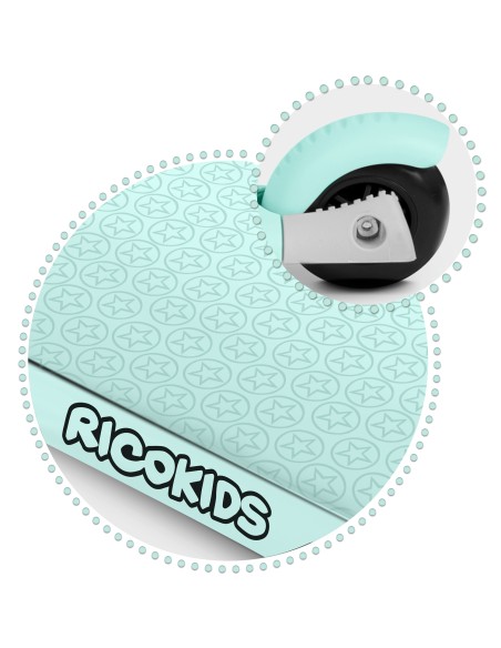 Triratis paspirtukas Ricokids Buggy - mėtinis Triratis paspirtukas Ricokids Buggy - mėtinis