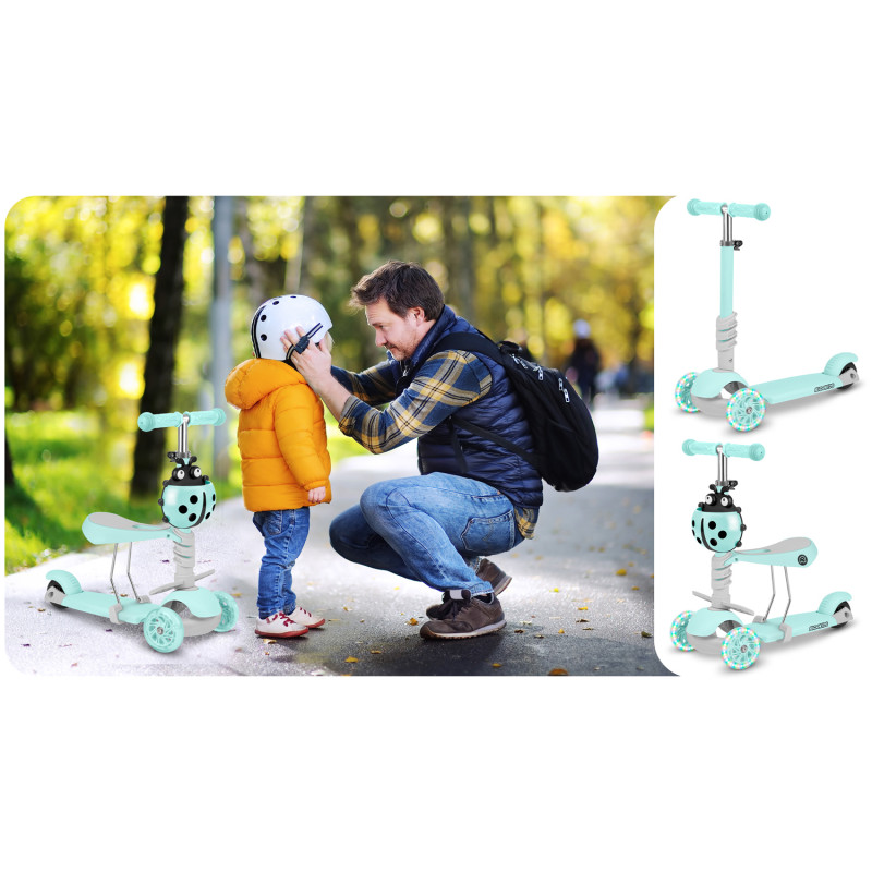 Triratis paspirtukas Ricokids Buggy - mėtinis