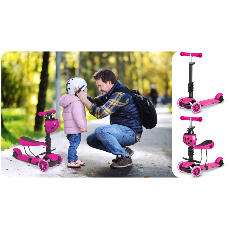 Ricokids Buggy triratis paspirtukas - rožinis